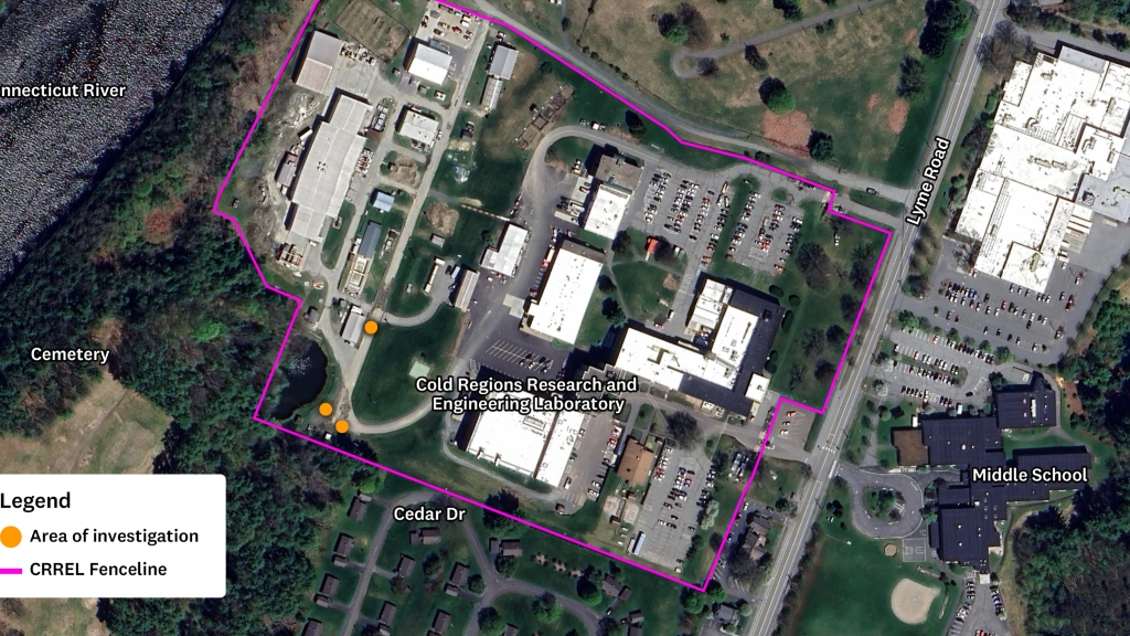 Aerial map of the CRREL lab from September 2024.